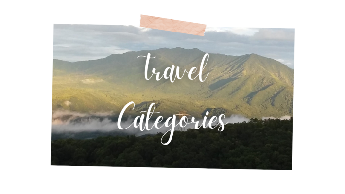 Travel Categories