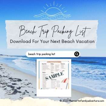Downloadable Beach Trip Packing List